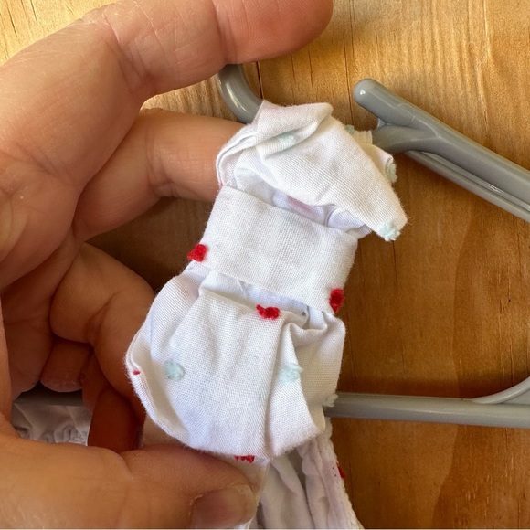 Janie and Jack White Clip Dot Sundress Tank cotton Ruffle Dress - Picture 7 of 11